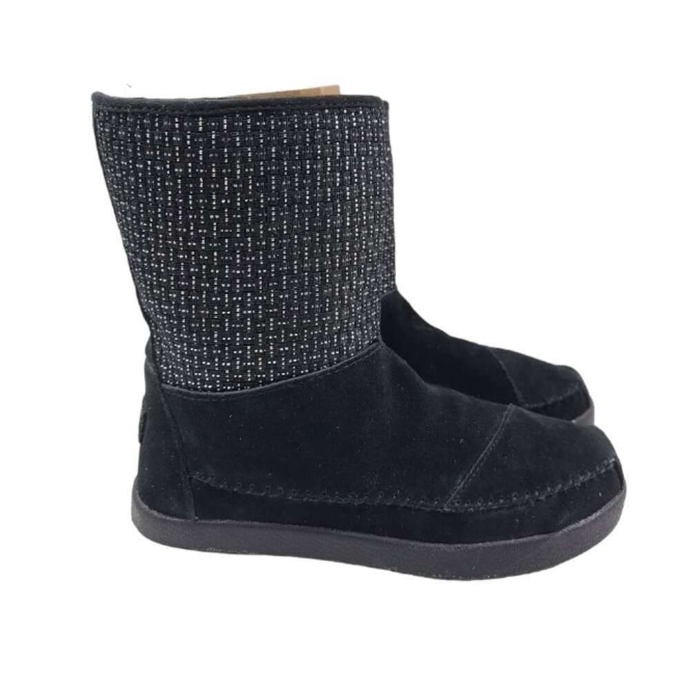 BOBS from Skechers Women's Black Suede Ankle Winter Snow Boots Size 8